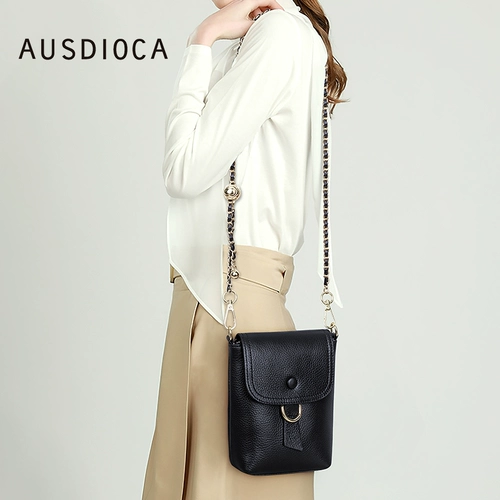 AUSDIOCA/澳迪佳 Сумка для телефона, небольшая сумка для отдыха, универсальная цепь, из натуральной кожи, на цепочке