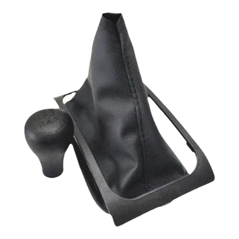Pomello Del Cambio 5 Marce Con Copertura Antipolvere In Pelle Per Peugeot 206 406 | Kit Di Ricambio In ABS E Pelle Nero, Accessorio Auto - 2