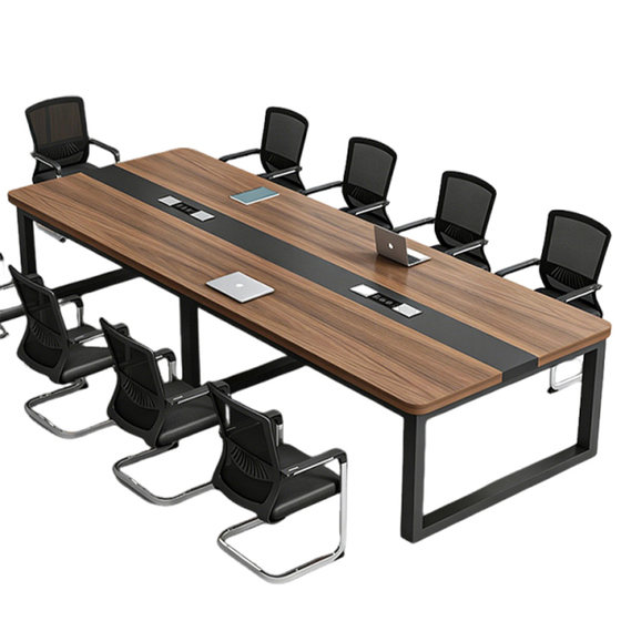 
Solid wood conference table long table simple modern conference room table and chair combination light luxury high-end small long table workbench