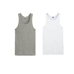 
2 three-gun men's vest summer cotton base shirt elastic breathable comfortable sweat-absorbing tight sports hurdle shirt