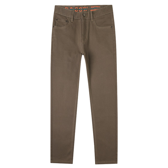 
French imported high-end brand coffee-colored jeans for men 2026 new spring and summer slim-fitting casual long pants