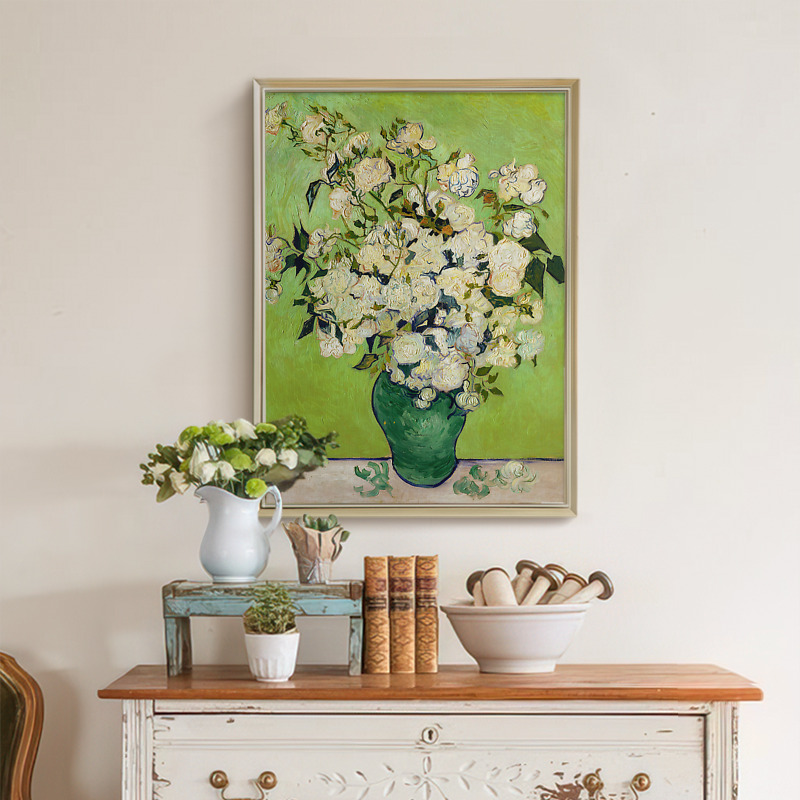 上品印画 梵高花卉17幅 白玫瑰欧式客厅餐厅装饰画墙壁画挂画