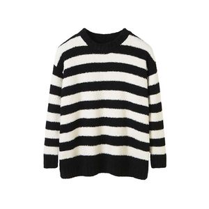 [Clearance Special] Strong Eye catching Lazy Trendy Loose Loop Velvet Striped Knitted Sweater for Women