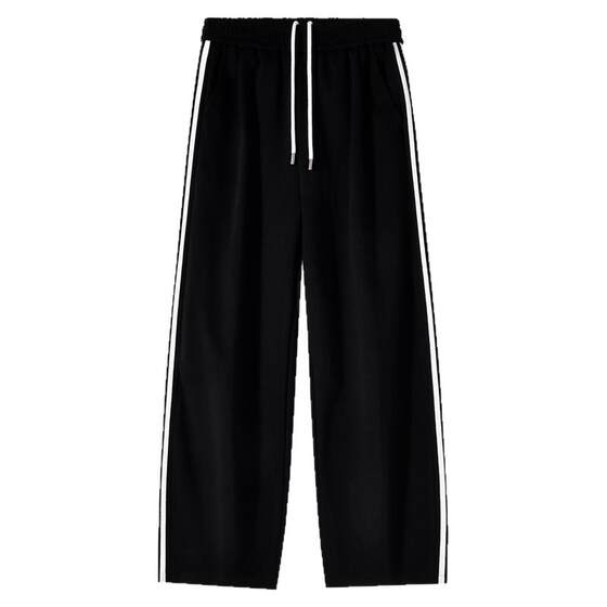 
GOOZI MADE side striped sweatpants men's spring and autumn sports trousers American loose drape straight casual pants
