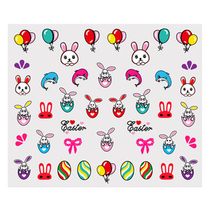 Children's luminous fingernails baby cartoon rabbit mana sticker children's sticker fingernails lascivale nail stickers
