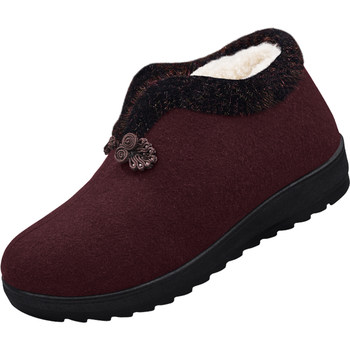 Women's snow boots plus fleece warm wool cotton shoes non-slip