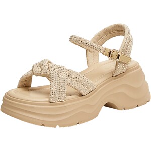 
TATA casual thick-soled sandals women's shoes French temperament fashion commuter soft-soled summer new style CXT01BL5