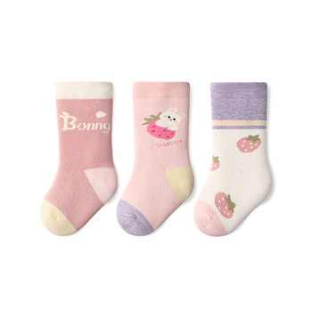 Nidobear girl baby socks winter thickened terry cotton socks