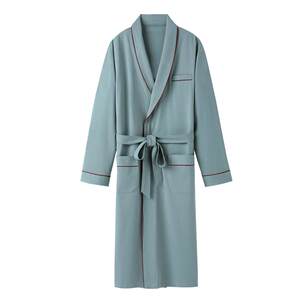 
Pajamas men's spring and autumn pure cotton long-sleeved autumn long bathrobe pajamas four-season universal bathrobe dressing gown home clothes