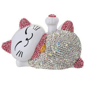 Solar Cat Cat Cat Inner Town Decoration Auto Car Swing Cat Personal Car Personal Car ones High -end Goddess Model