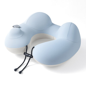 Press-type inflatable u-shaped pillow for long-distance high-speed rail second-class plane sleeping artifact travel portable neck protection u-shaped pillow