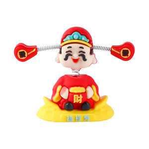 
New style God of Wealth Shaking Head Ornament Car Desktop Office National Trend God of Wealth Ornament Cartoon Cute Creative Gift
