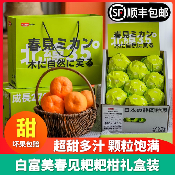 顺丰包邮】白富美春见耙耙柑7斤礼盒装日本静冈种源新鲜纯甜柑橘