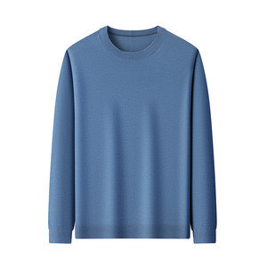 Hengyuanxiang mulberry silk wool sweater for men spring 2026 new thin round neck bottoming long-sleeved sweater