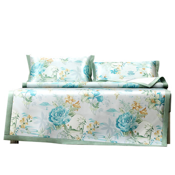Fuanna ice silk mat summer machine washable air conditioning mat bed fittings student dormitory single and double summer bedding