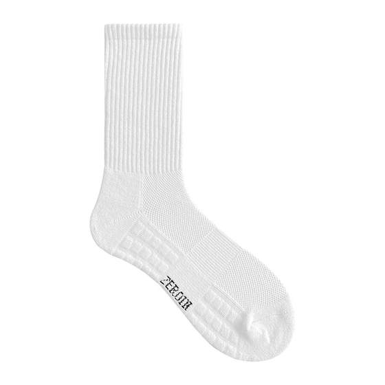 
Zuoyin men's socks autumn and winter pure cotton towel bottom sports socks mid-tube basketball badminton white anti-odor socks