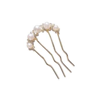 U-shaped hairpin pearl hairpin bun hairpin hairpin artifact
