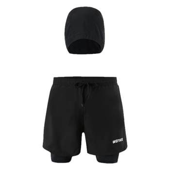 Men's split swimsuit black casual sports boxer
