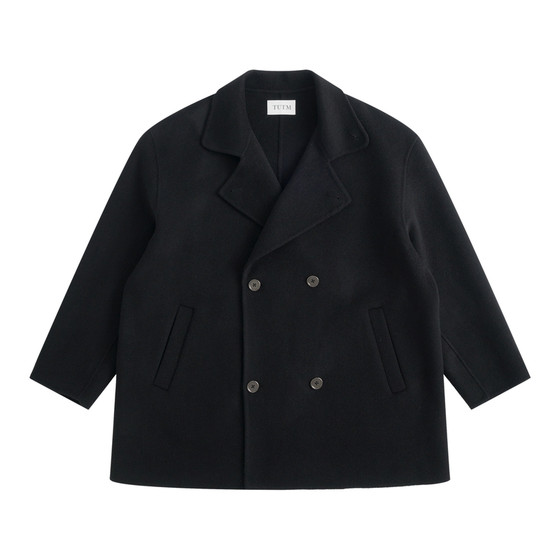 TUTM Men's [Australian Pure Wool] Double-breasted mid-length woolen coat winter double-sided woolen coat