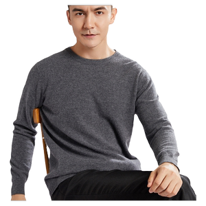 Round-neck cashmere sweater men's 100 pure cashmere pullover knitted sweater 2025 autumn and winter warm versatile base shirt