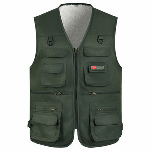 
Men's plus velvet plus cotton multi-pocket outdoor warm vest autumn and winter large size loose plus cotton thick fishing vest