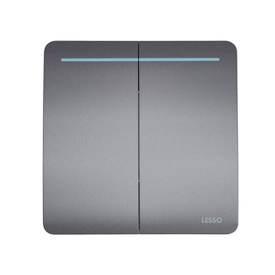 Lesso 86 Type Wall Switch Socket - 16A Black/Gray PC Panel