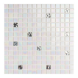 Light luxury white colored glass mosaic tiles bathroom kitchen wall tiles dining room balcony background wall stickers