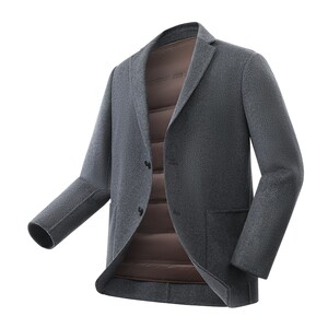 
[Removable inner liner] Red bean down wool coat men's 25-year autumn and winter 100% wool woolen coat men's