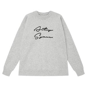 
Lu Xiaohu ACTUP embroidery lazy style round neck sweater men's autumn and winter casual sweater couple pullover sweater