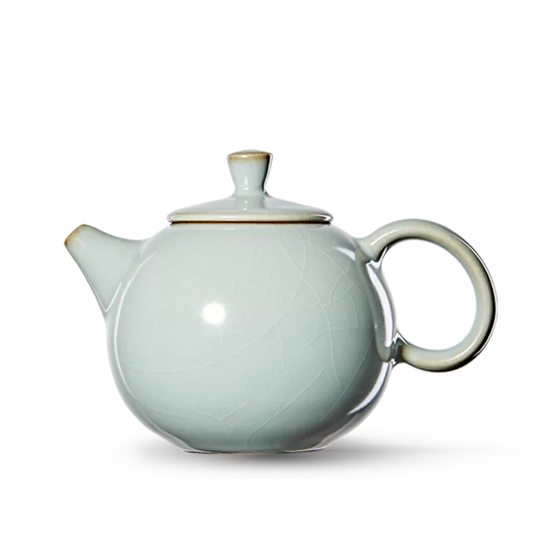 雅瓷汝窑功夫茶壶单壶陶瓷冰裂纹天青釉茶具汝瓷茶壶西施壶-Taobao Malaysia