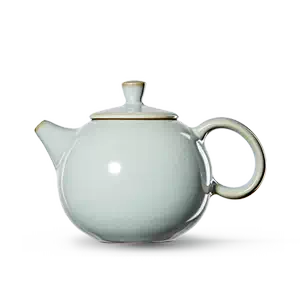 蒐集家委託競売】天青釉線条壺 ◇中国古玩骨董(同日落札同梱可