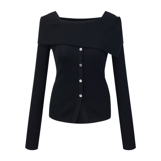 
Gloria Cardigan Women's 2026 New Spring Very Good-looking Wear Waist Slim Fit One-line Collar Top Pullover