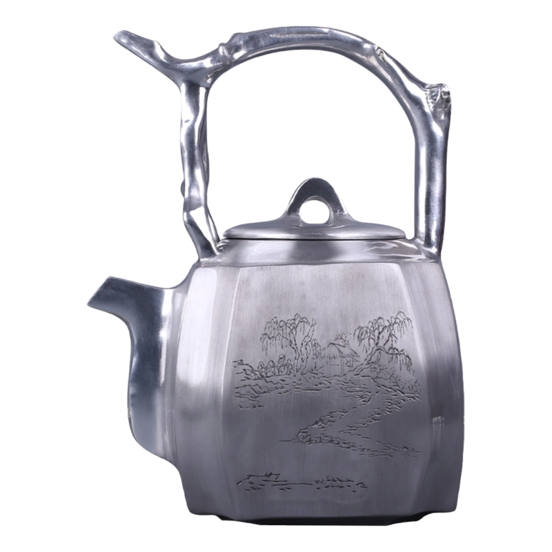 匠之源锡都个旧手工999锡器锡壶纯锡泡茶壶煮茶壶茶具-清泉壶