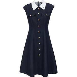 
Vero Moda dress 2026 summer new style lapel embroidered waist A-line denim skirt 326242024