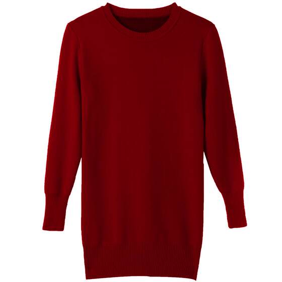 plus fluff sweater for women thickened winter 100 pure cashmere loose medium length red mother-fit integrated velvet base shirt