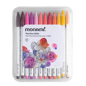 Monami Monami Fiber Pen Water Pen Color Pen Junior Penjie Mu Na Mei 3000 Korean Stationery Watercolor Pen Pen Pen Student Pen's Candy Girl Heart 60 Color
