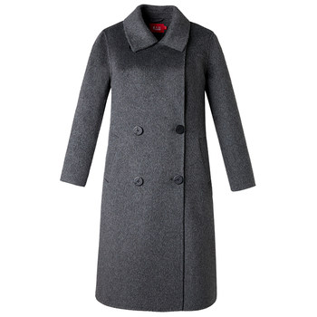 Taijia loose pure wool double-breasted coat
