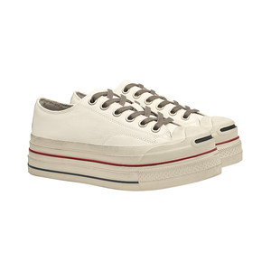 
Shilan 2025 winter new style genuine leather thick-soled plus velvet sneakers women's shoes fashion trend distressed platform canvas shoes