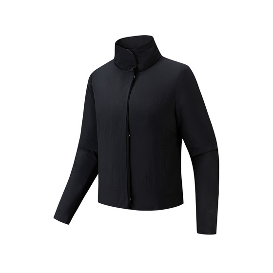 
Super ANTA women's textured stand collar cotton jacket spring lightweight warm jacket waterproof jacket 162548804U