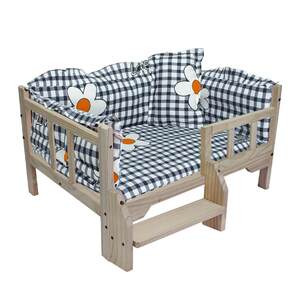 Dog kennel dog bed solid wood pet bed blue cat bed cat bed Teddy kennel Bibi Bear bed Corgi bed dog kennel warm in winter
