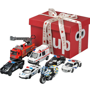 
[Suitable for gift giving] Large alloy police car set
