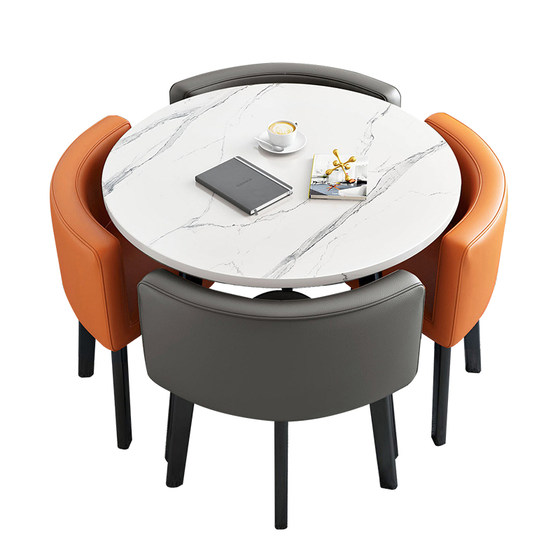 
Negotiation table and chair combination office reception tea table hall sales office round table 4 chair set new leisure coffee table