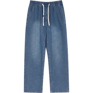 
Jeans men's spring style trousers trendy loose straight high street drape sports casual velvet trousers