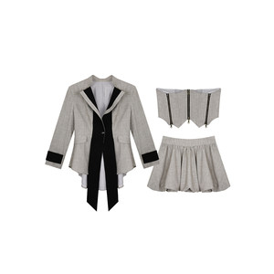 
Anne Not Hot Ye Katerina Show Three-Piece Set Women's 2025 Autumn New Small Fat Large Size Display Temperament Set