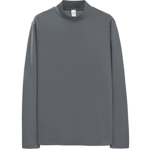 
Pure cotton long-sleeved T-shirt men's half turtleneck autumn and winter inner layering shirt pure cotton mid-collar small shirt solid color white autumn coat