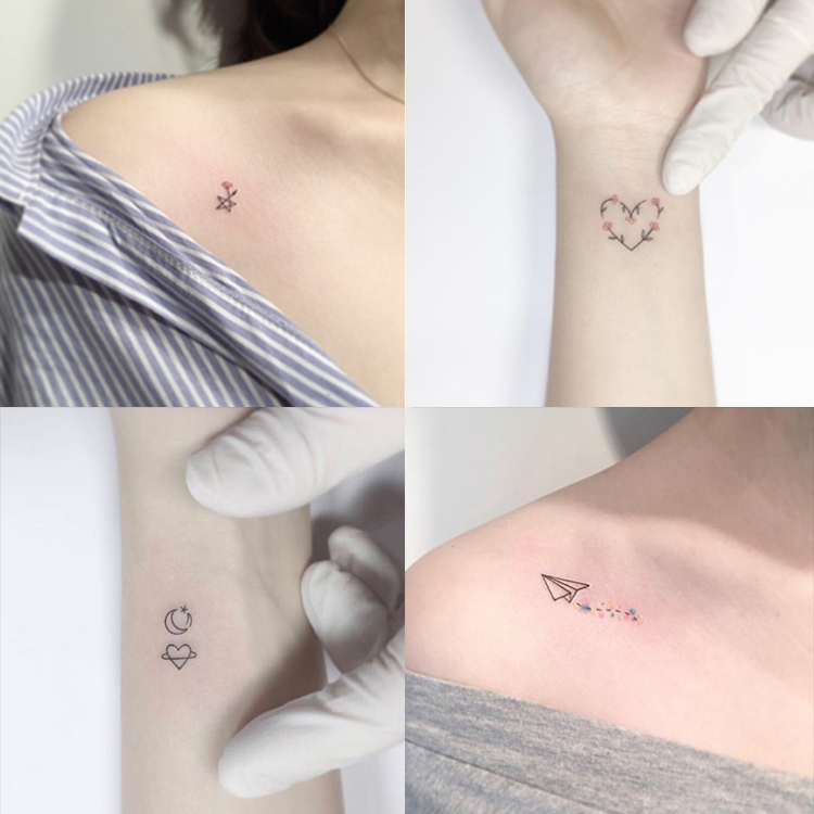 Tattoos Waterproof Women's Specific Korean Simulation Little Fresh and Cute Animal Flower Sexy Pleceded Patching ()