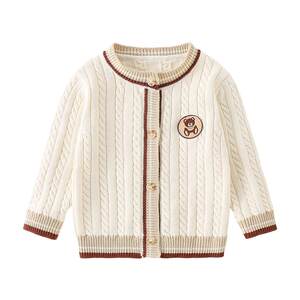 
European baby sweater cardigan spring and autumn 2025 baby knitted jacket children boys and girls knitted cardigan