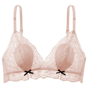 
Six Rabbits French Lace Underwear Women's Side Breast Reduction Slimming Sweet Girly Style Rabbit Ear Cup Bra