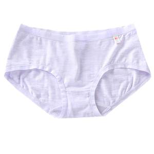 3/4 packets of color field underwear girl middle waist large size high waist Modal low -waist cotton crotch non -trace flat trousers thin