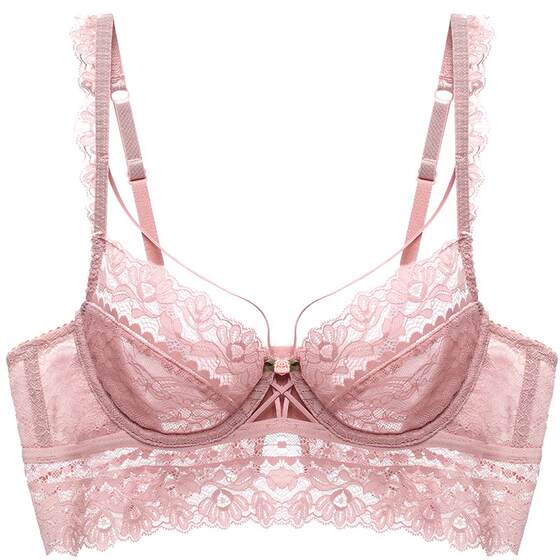 Issi Aila ultra -thin lace breast girl big breasts showing small underwear women's thin marks without marks beautiful back bra
